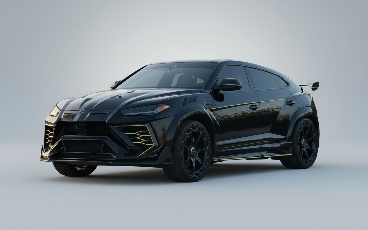 Lamborghini Urus Mansory 2023 Black – Super SUV Rental Dubai