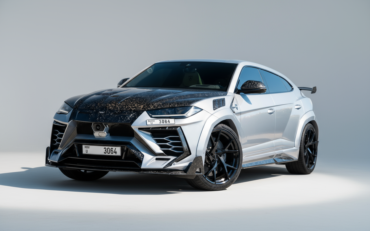 Lamborghini Urus Mansory 2023 Silver – Super SUV Hire Dubai