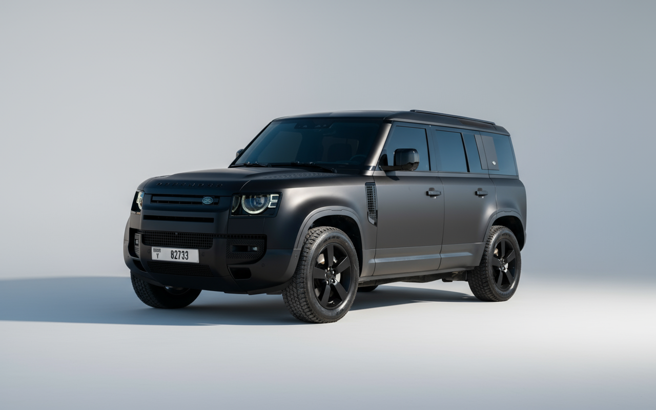 Land Rover Defender 2024 Matt Black – Luxury SUV Rental Dubai