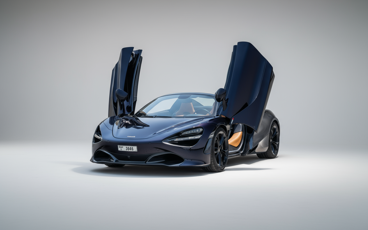 McLaren 720S Spider 2023 Black – Luxury Sports Car Rental Dubai