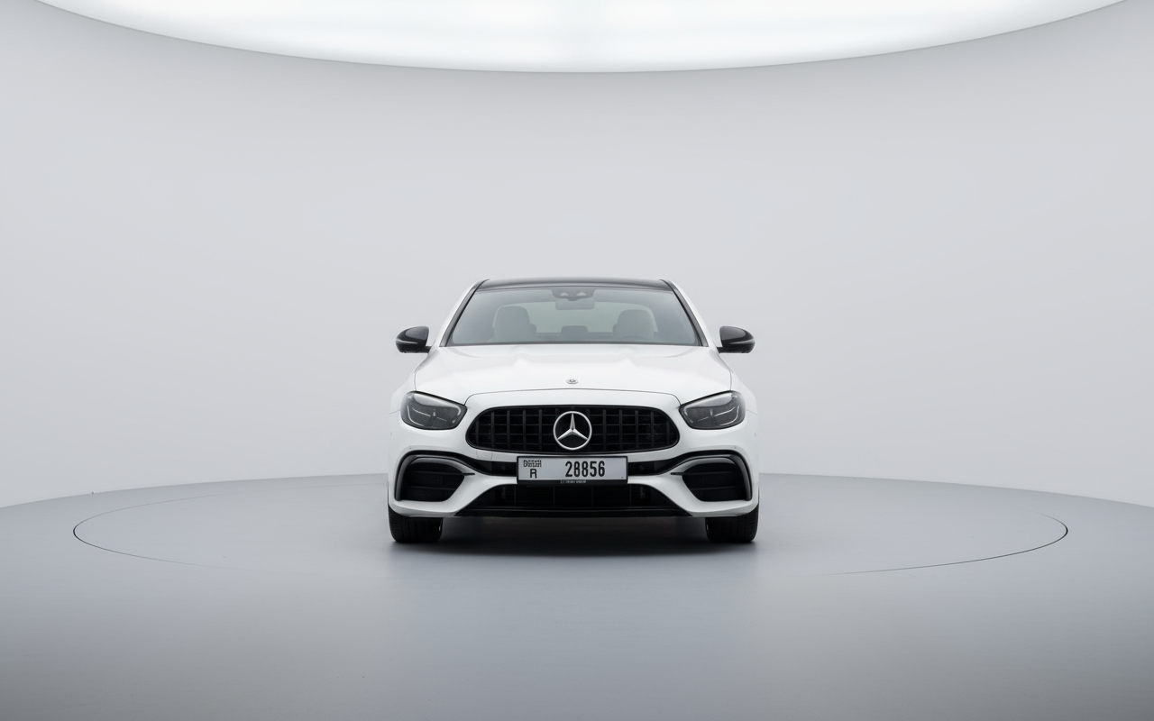 Rent Mercedes-Benz E350 – 2023 White AMG Sedan | DRD Dubai